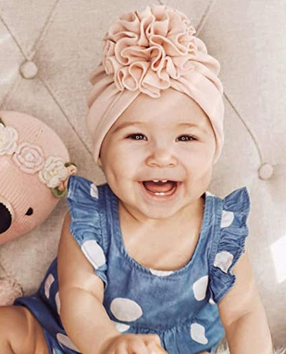 Weiche Baby-Turbanmütze mit Rüschendetail – Herbstzauber KuschelGlanz (1+1 Gratis)