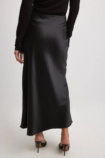 Satinierten Damenrock mit Hoher Taille – Elena Herbstzauber Edition