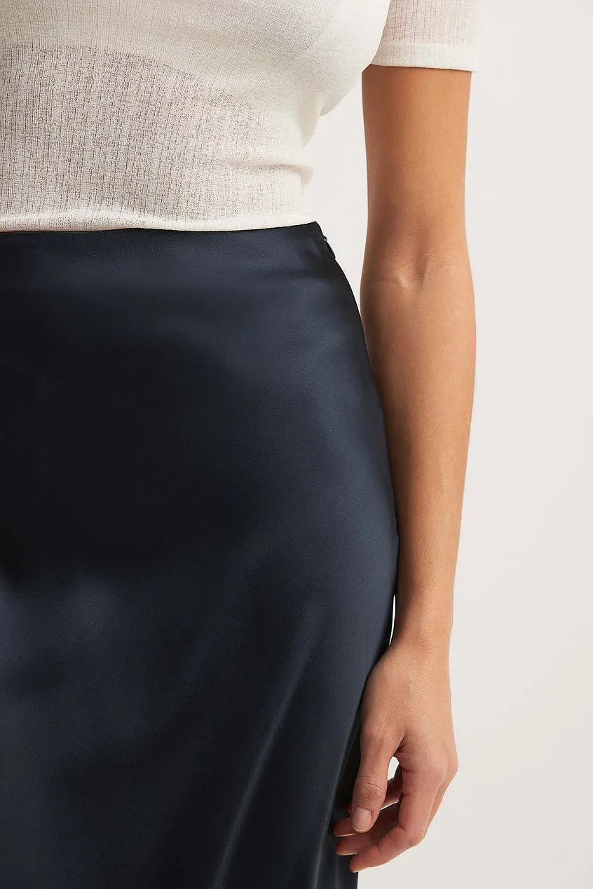 Satinierten Damenrock mit Hoher Taille – Elena Herbstzauber Edition
