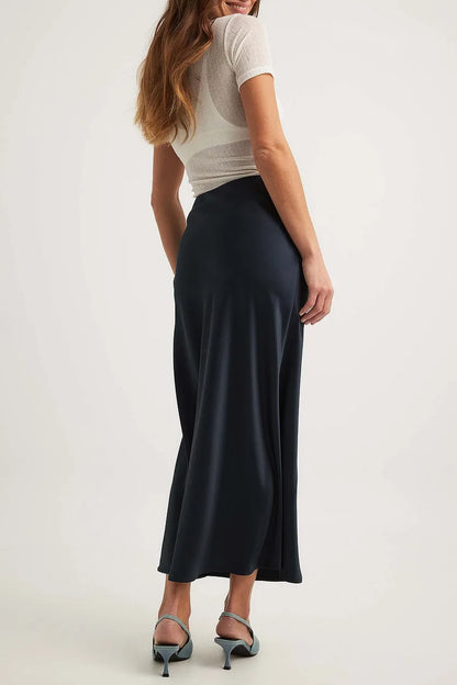 Satinierten Damenrock mit Hoher Taille – Elena Herbstzauber Edition