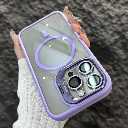 Stoßfeste magnetische Handytasche mit Glasschutz und Ständer