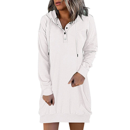 Herbstlicher Minimalistischer Long Damen Hoodie – Valeria