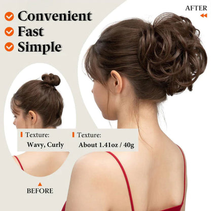 Messy Clip-in Bun mit Seitenclip – Elina
