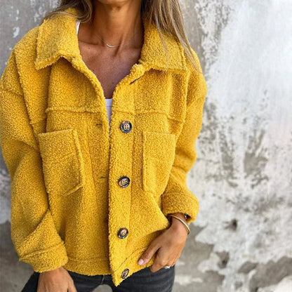 Herbstliche Teddyjacke - Dion | Kuschelig warm mit stilvollem Reverskragen