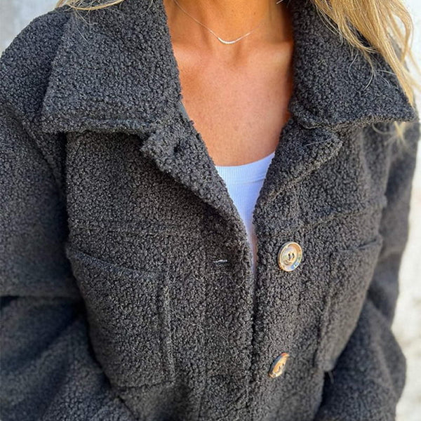 Herbstliche Teddyjacke - Dion | Kuschelig warm mit stilvollem Reverskragen