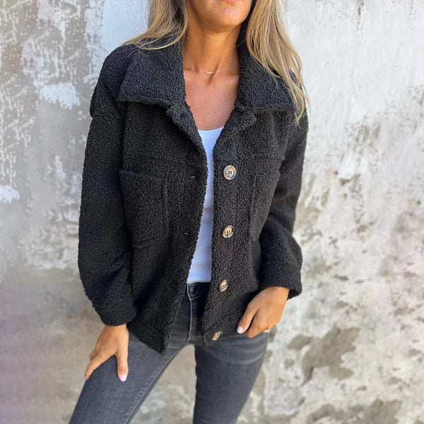 Herbstliche Teddyjacke - Dion | Kuschelig warm mit stilvollem Reverskragen