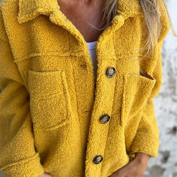 Herbstliche Teddyjacke - Dion | Kuschelig warm mit stilvollem Reverskragen