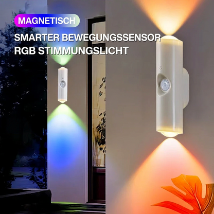 Kabellose LED Wandleuchten mit Bewegungssensor und Farbwechsel, 3er Set