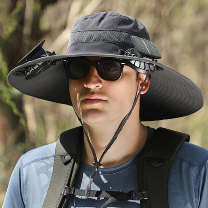 Sonnenenergie-Hut mit Ventilator und UV-Schutz - SolarCool VentiHut