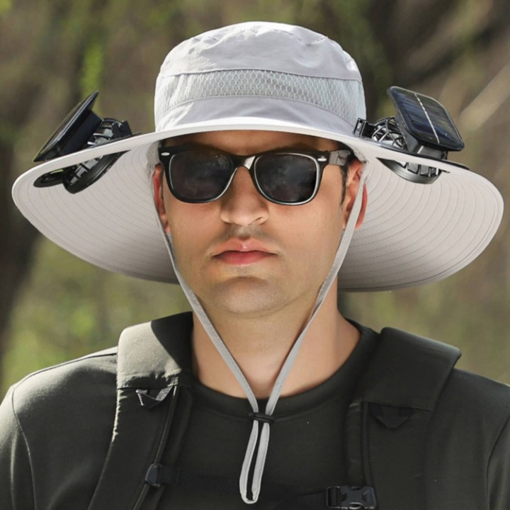 Sonnenenergie-Hut mit Ventilator und UV-Schutz - SolarCool VentiHut