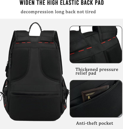 60L Wasserdichter Reise-Laptop-Rucksack mit USB und Schuhfach