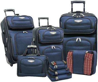 8-teiliges Softshell-Kofferset mit Packwürfeln und TSA-Schloss – TravelMax