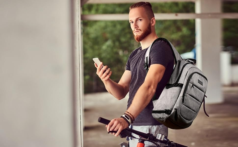Extra großer Anti-Diebstahl Laptop- und Reiserucksack mit USB-Anschluss – 30–50L