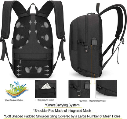 Extra großer Anti-Diebstahl Laptop- und Reiserucksack mit USB-Anschluss – 30–50L