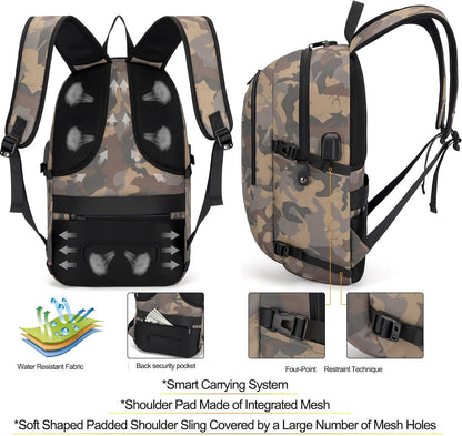 Extra großer Anti-Diebstahl Laptop- und Reiserucksack mit USB-Anschluss – 30–50L