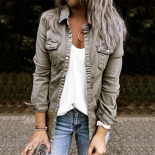 Herbstliche Damen-Jeansjacke - Elisa