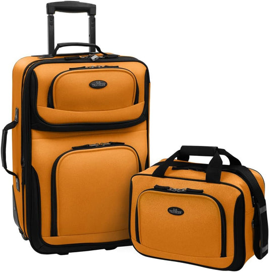 2-teiliges weiches Handgepäck-Set mit erweiterbarem Design und Skate-Rollen