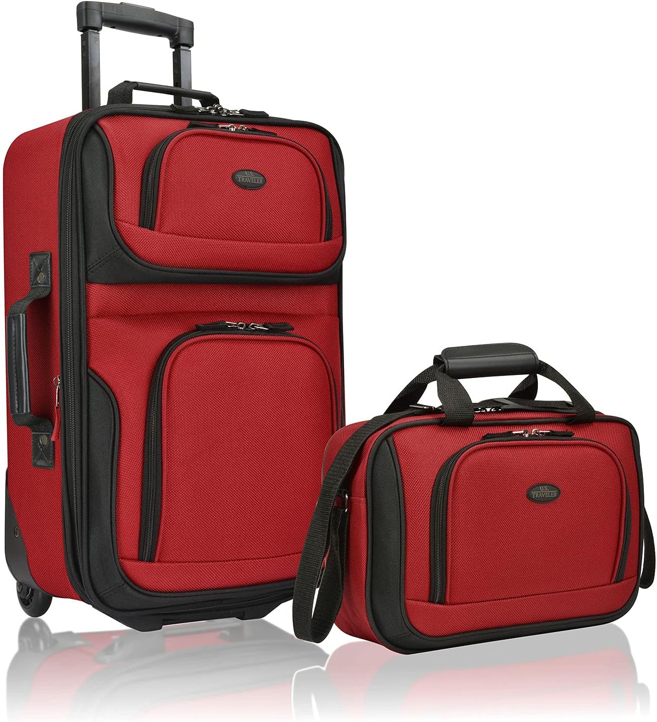 2-teiliges weiches Handgepäck-Set mit erweiterbarem Design und Skate-Rollen