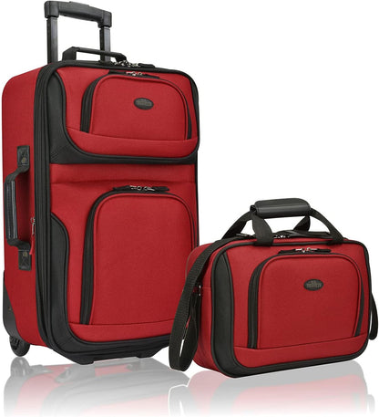 2-teiliges weiches Handgepäck-Set mit erweiterbarem Design und Skate-Rollen