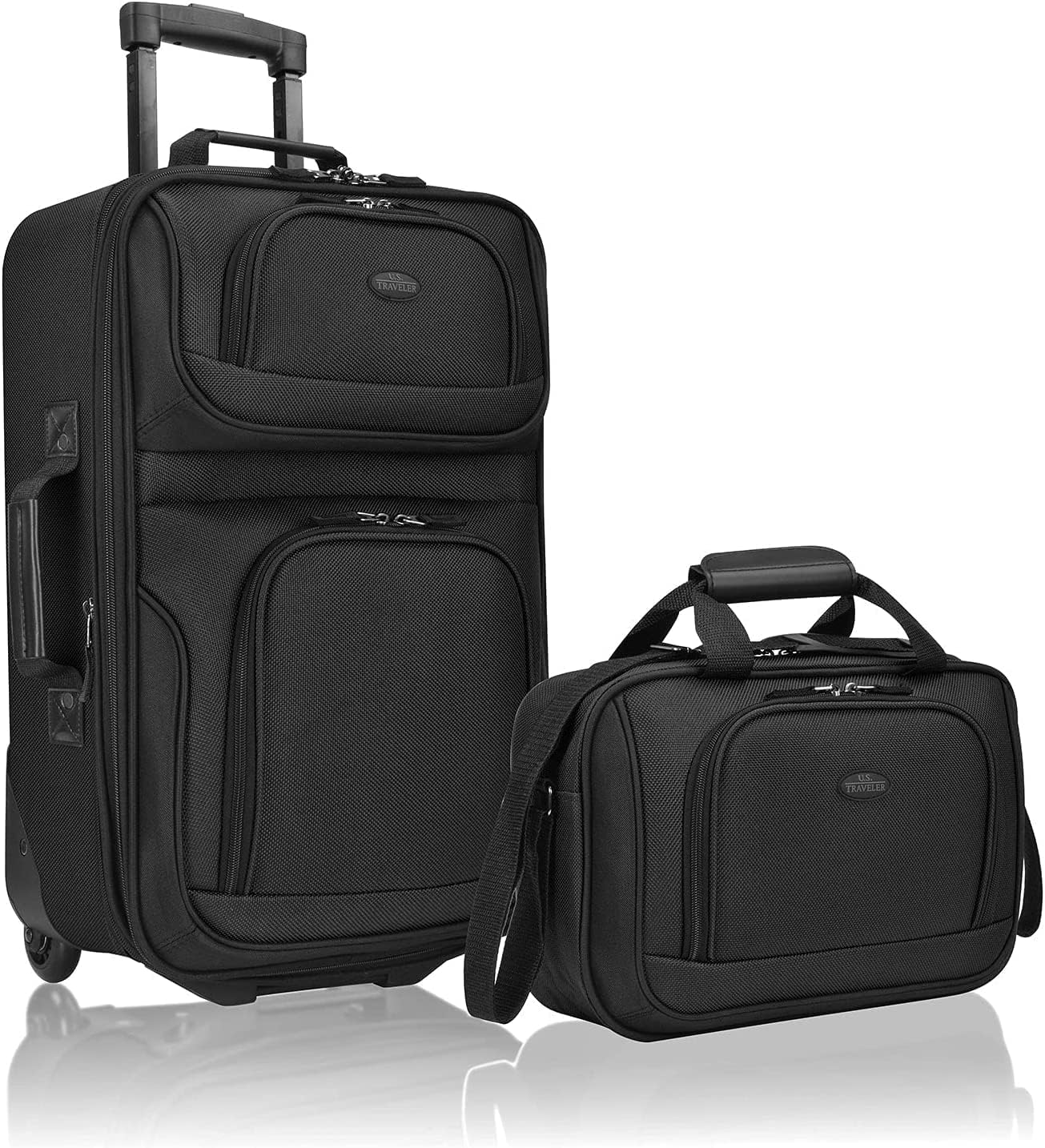 2-teiliges weiches Handgepäck-Set mit erweiterbarem Design und Skate-Rollen