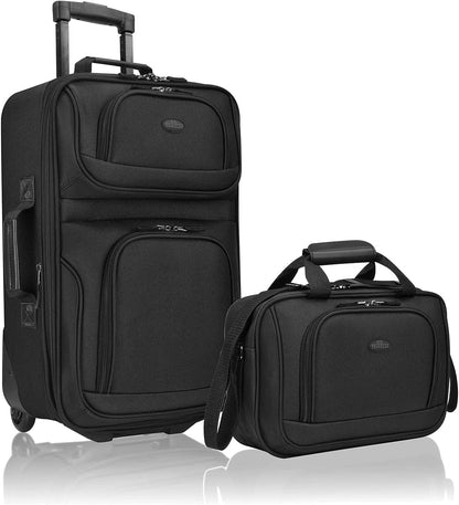 2-teiliges weiches Handgepäck-Set mit erweiterbarem Design und Skate-Rollen