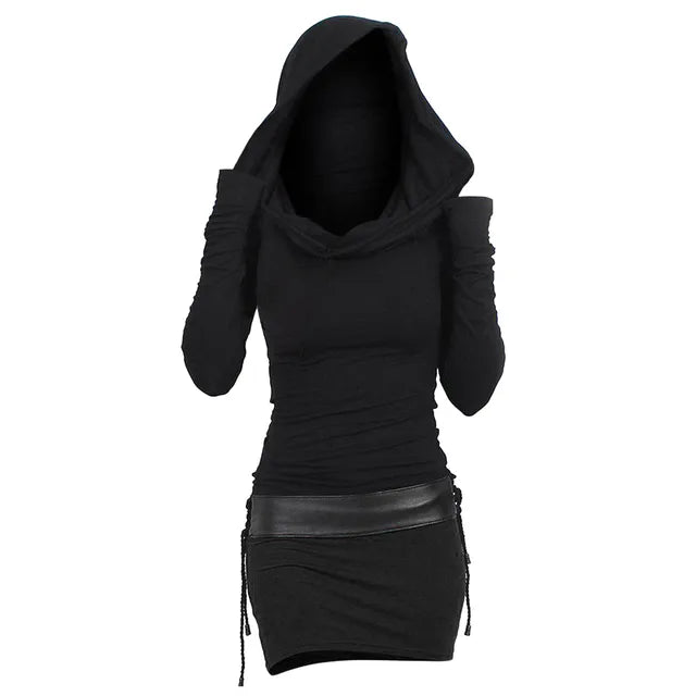Herbstliches & Bequemes Kapuzenkleid mit Langarm – Selina