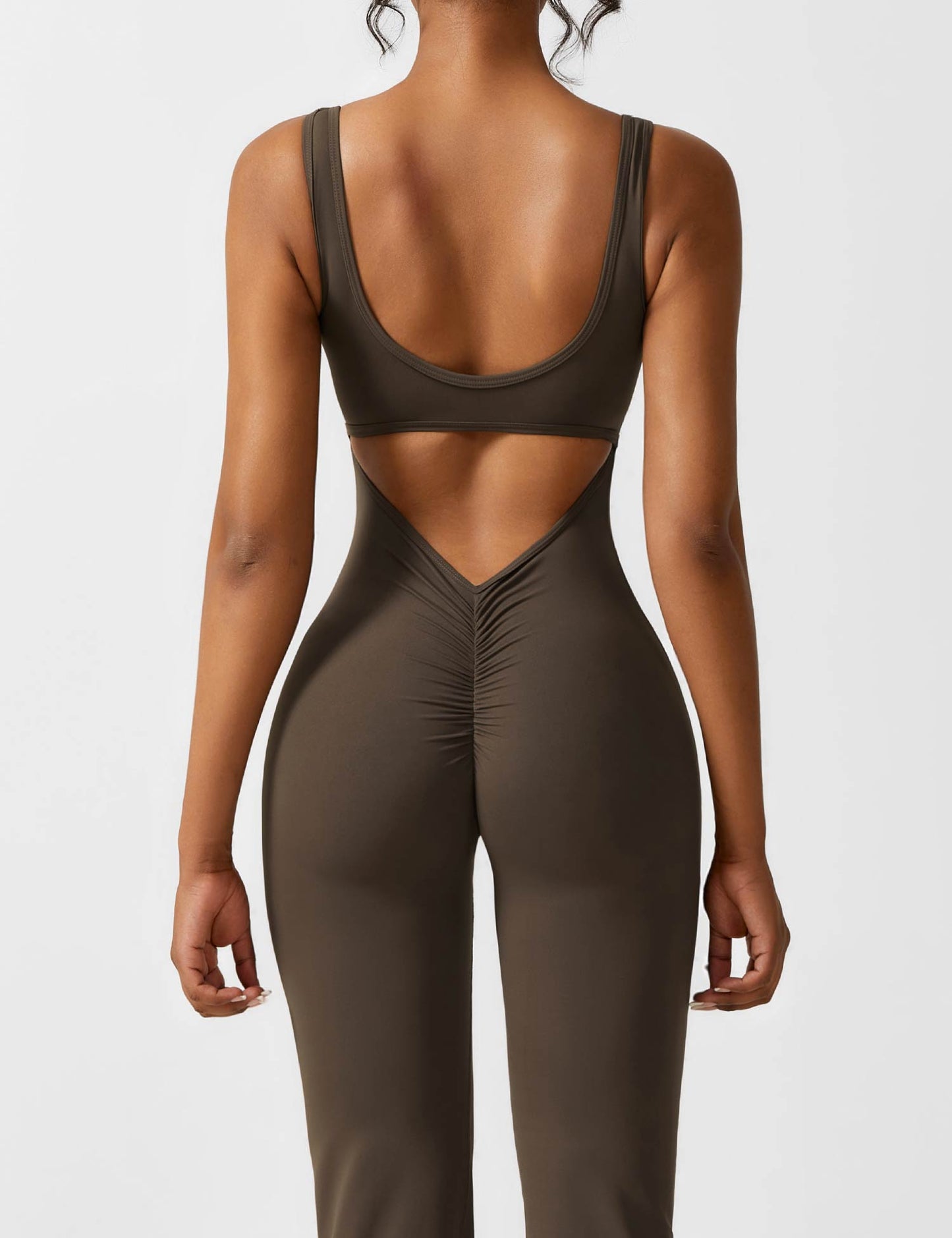 Rückenfreier Jumpsuit mit Schlaghose – Liv