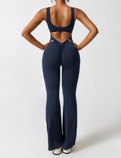 Rückenfreier Jumpsuit mit Schlaghose – Liv
