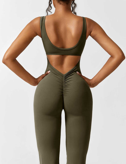 Rückenfreier Jumpsuit mit Schlaghose – Liv