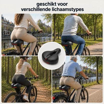 Collage von vier Radfahrern auf dem Sattel